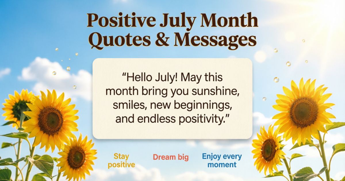 Positive July Month Quotes