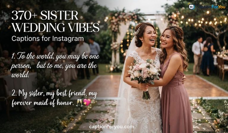 370+ Sister Wedding Vibes Captions for Instagram