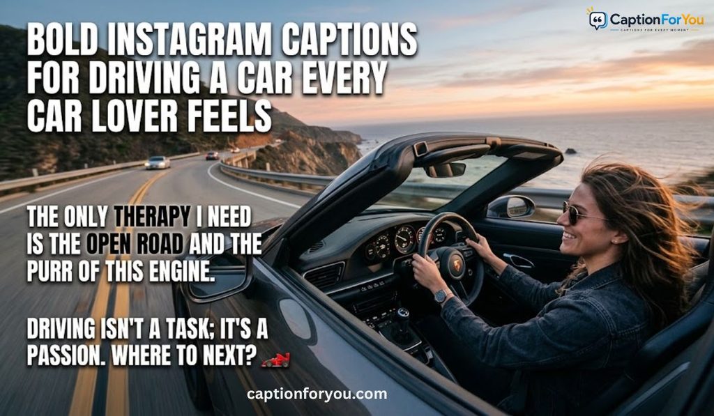 Bold Instagram Captions for Driving a Car Every Car Lover Feels