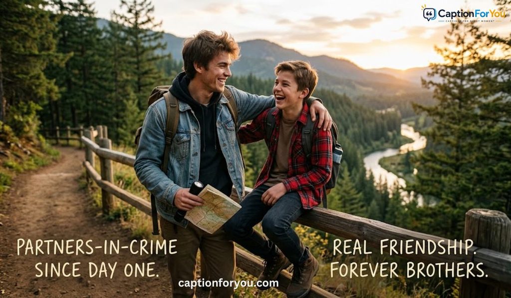 Real Friendship Partner-in-Crime Captions for Brothers